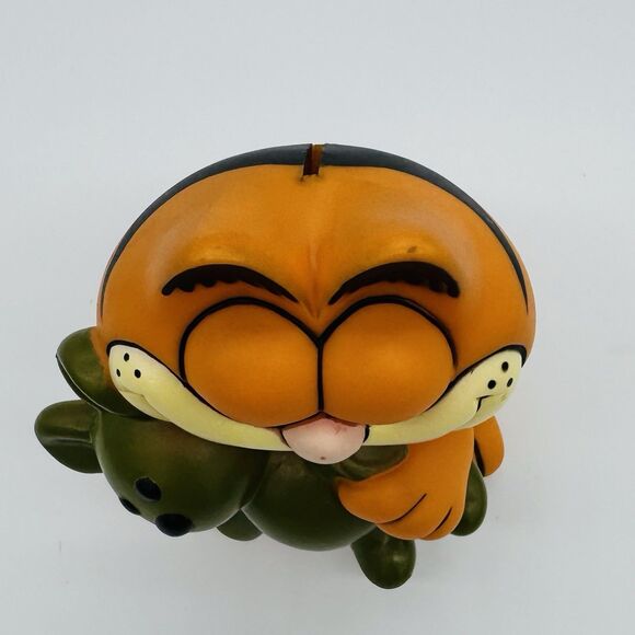 Vintage Garfield Piggy Bank 1981 80s Kats Meow 7” Retro Collectors Holding Pooky - Picture 5 of 11